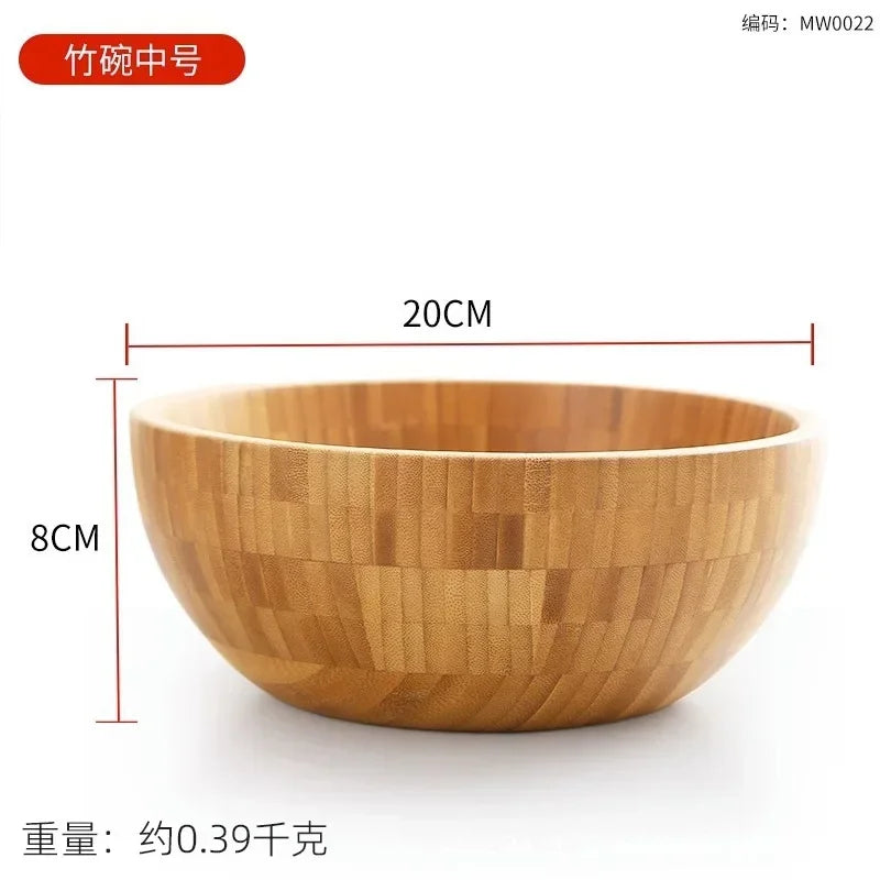 Large Bamboo Salad Bowl Wooden Mixing Bowl