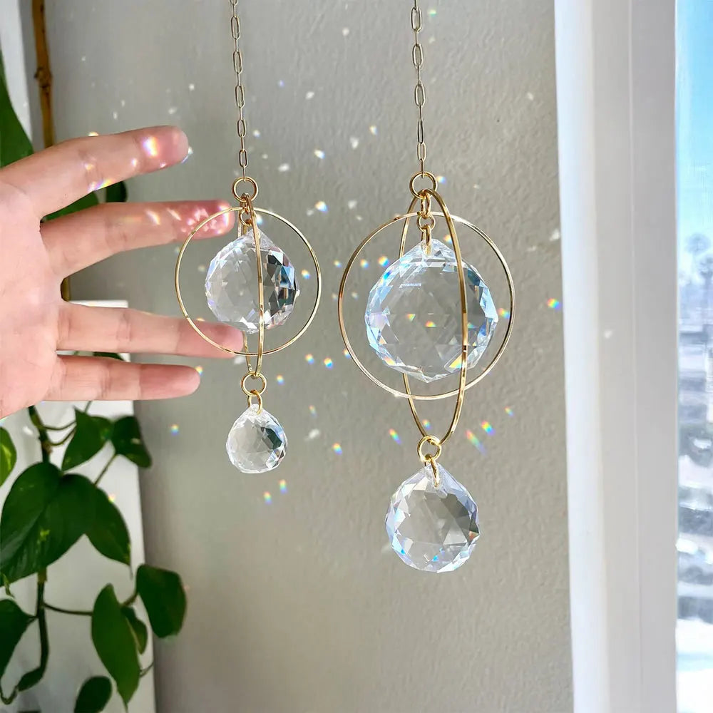 1pc Crystal Sun Catcher Galaxy Metal Ring Crystal Jewelry Sun Catcher