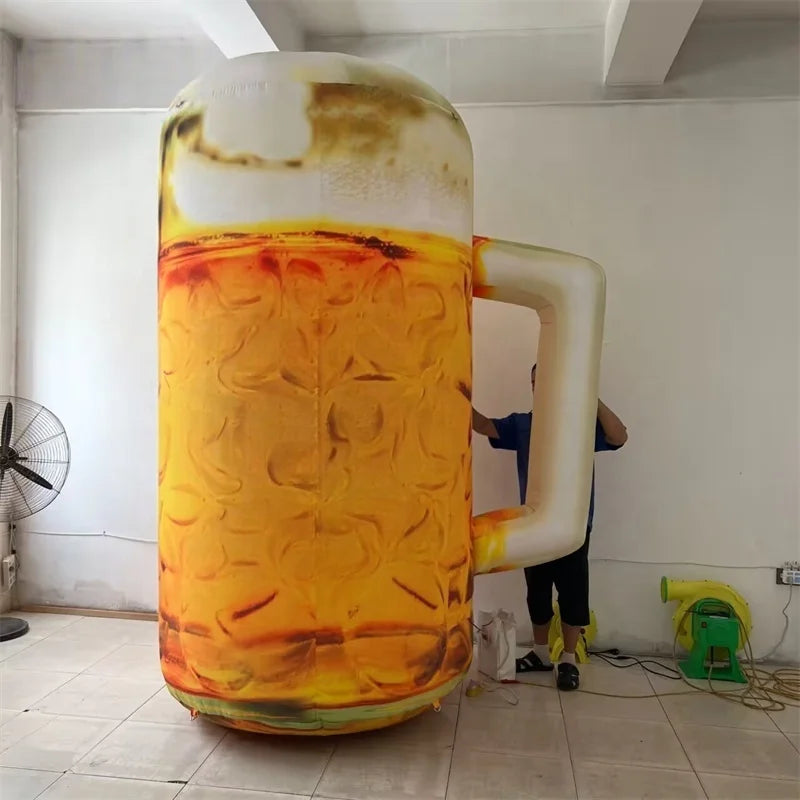 Inflatable Simulation Beer Mug Ornament, Weatherproof Bar Decor