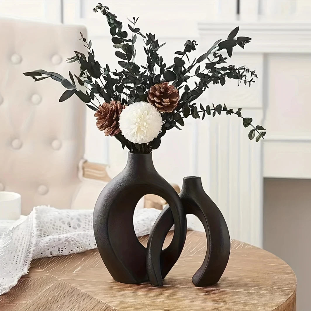 Modern Ceramic Vase Set of 2