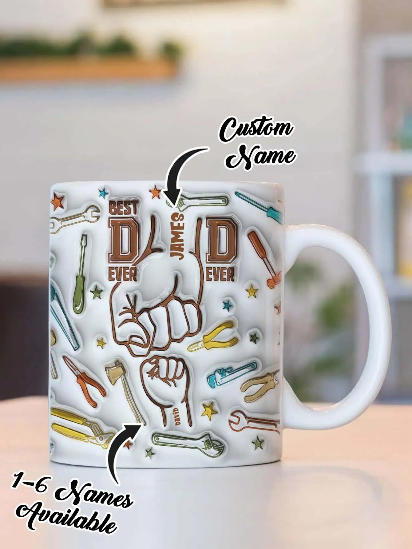 Personalized Dad Mug  3D Text Effect