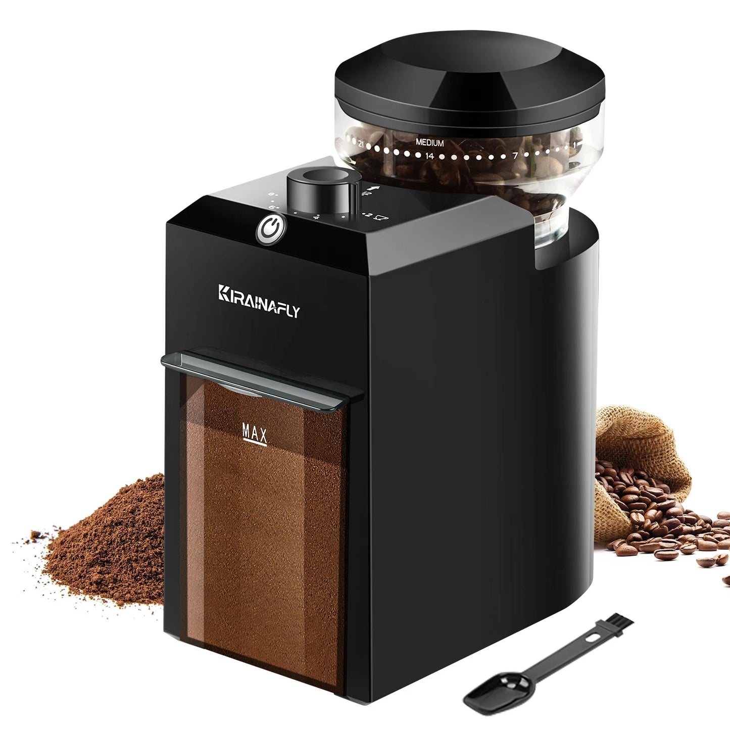 Burr Mill Coffee Bean Grinder Electric 28 Adjustable Gears