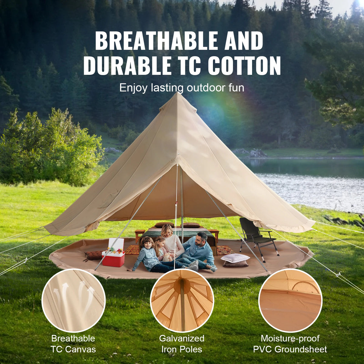 Canvas Bell Tent 4 Seasons 3/4/5/6/7m  8People