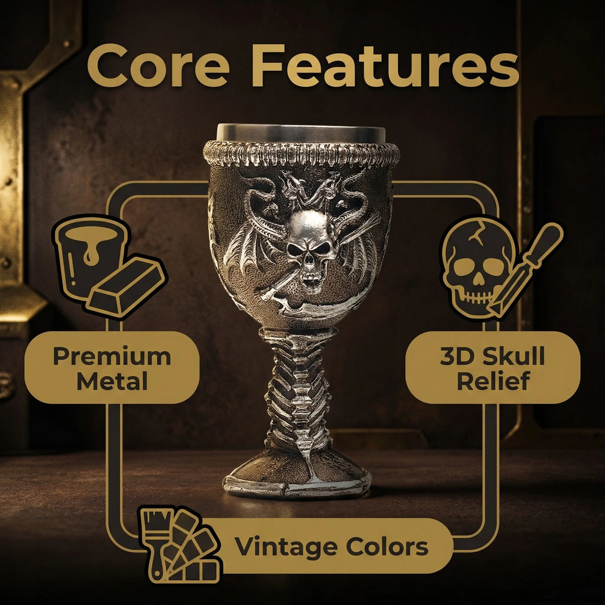 54 Styles Viking Pirate Series: Stainless Steel  Champagne Glass