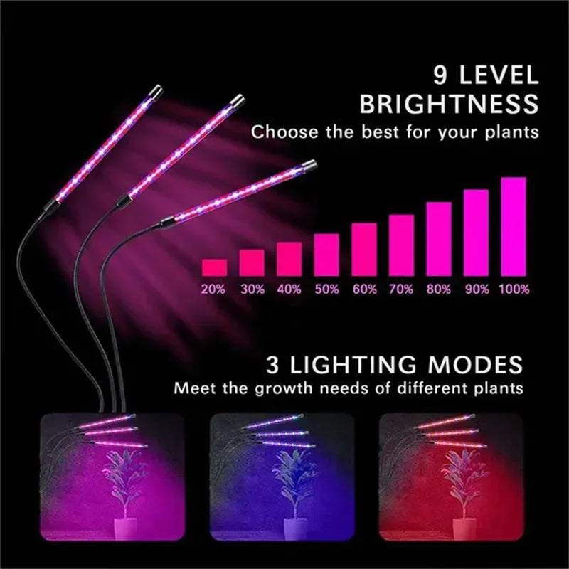 USB Plants Grow Lamp 1-4 Heads Full Spectrum