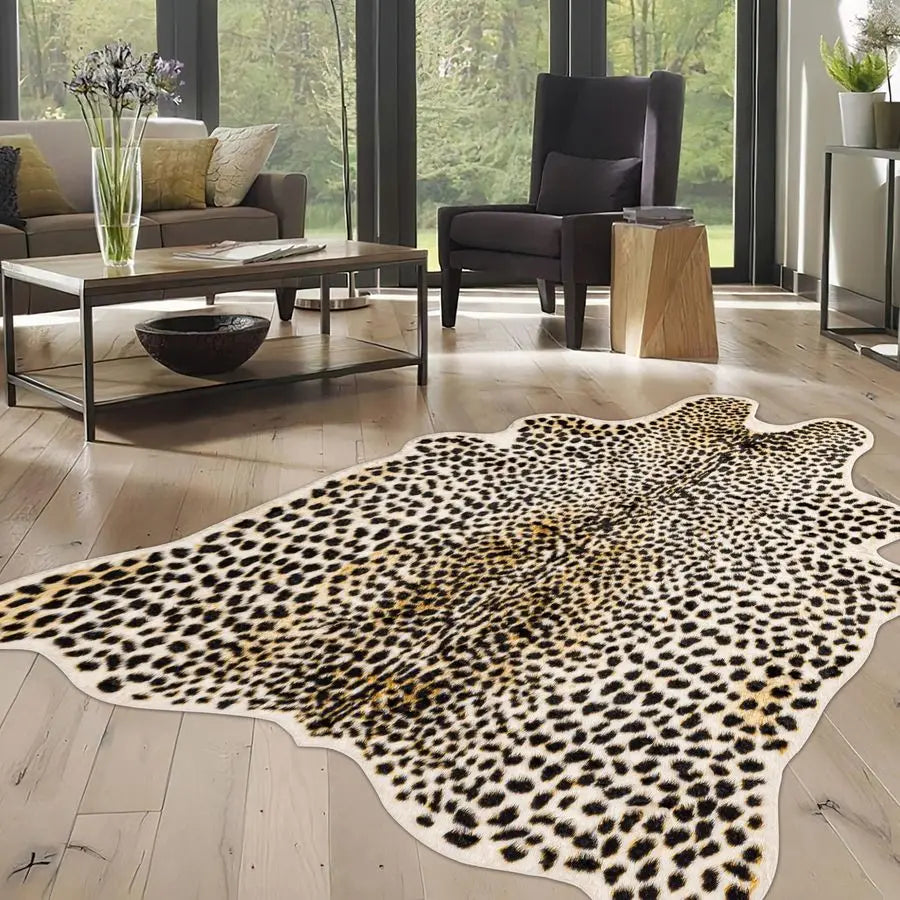 Leopard Rug 5.2x7 Faux Animal Print Skin Cheetah