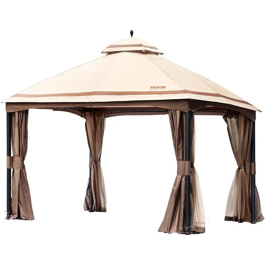 Patio Gazebo or 10-12 Person, 10 x 13 T with Mosquito Netting