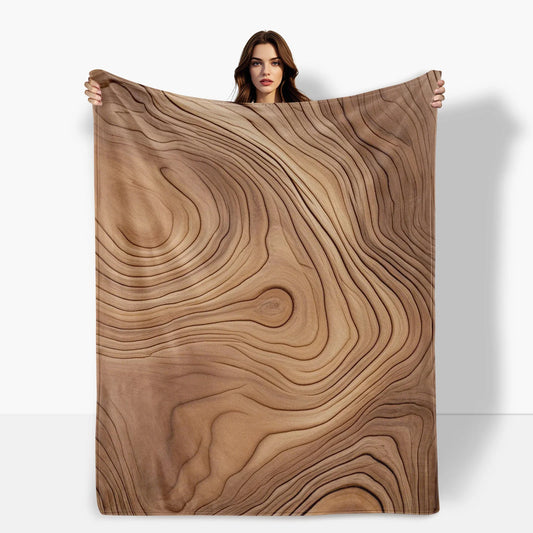 Luxury Brown Wood Grain Pattern Blanket