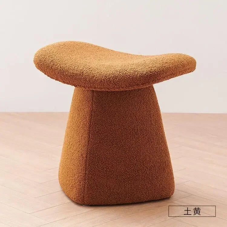 Nordic Ottoman Sitting Pouf Stool - Wooden Vanity Chair