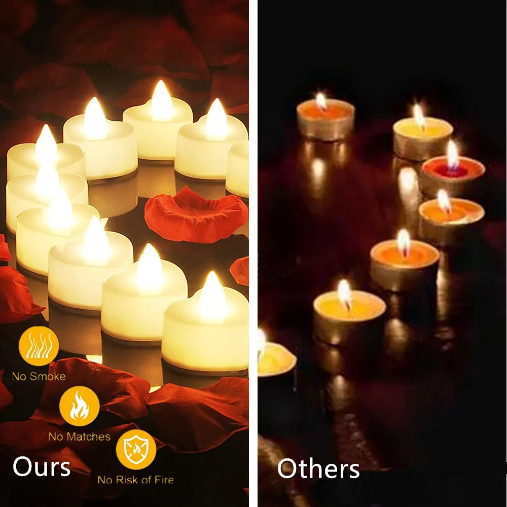 24Pcs Flameless Led Candle Electronic Battery-Power Tealight