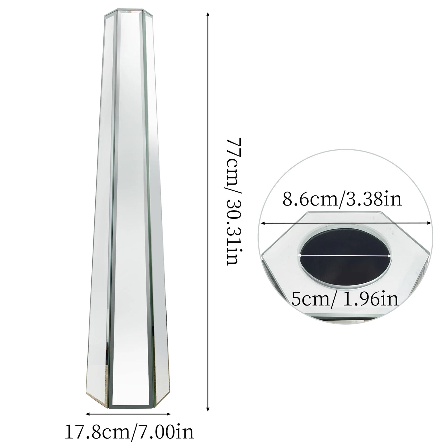 30 Inch Tall Modern Floor Vase Mirrored Glass
