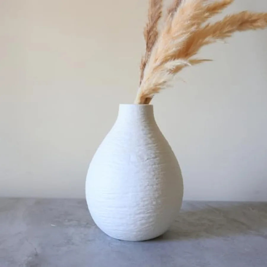 Snow Inspired Flower Vase, Ceramic Vases, White Vases