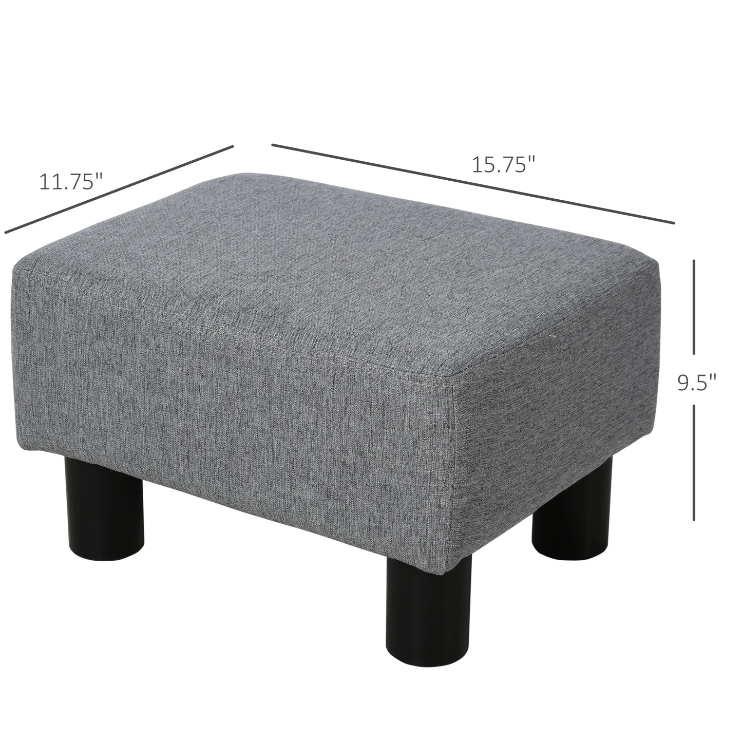 HOMCOM Ottoman Foot Rest, Small Foot Stool with Linen Fabric Upholstery