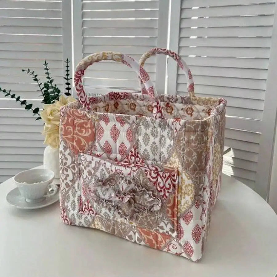 Large Capacity Fabric Storage Basket, Foldable Laundry  Carry Handles,