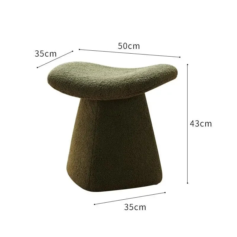 Nordic Ottoman Sitting Pouf Stool - Wooden Vanity Chair