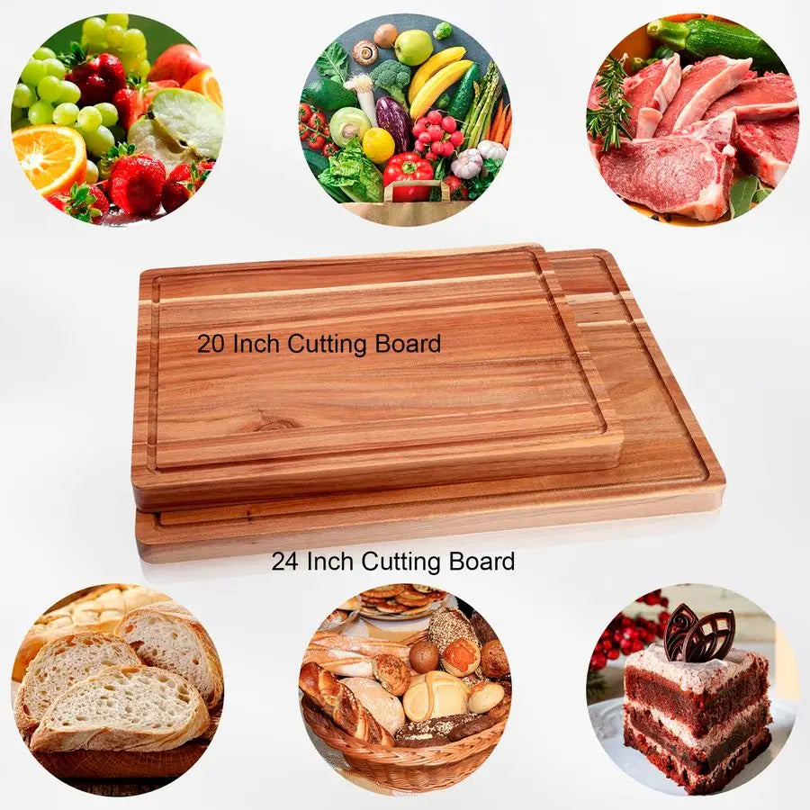 24 x 18 In Acacia Cutting Board for Kitchen, XXL