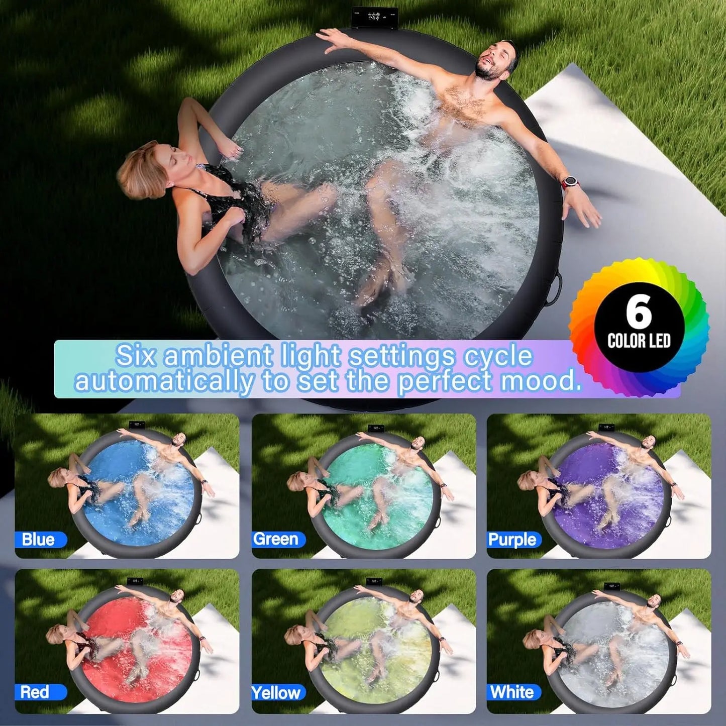 Large Hot Tub 4 6 People Inflatable Portable 180 Air Jets