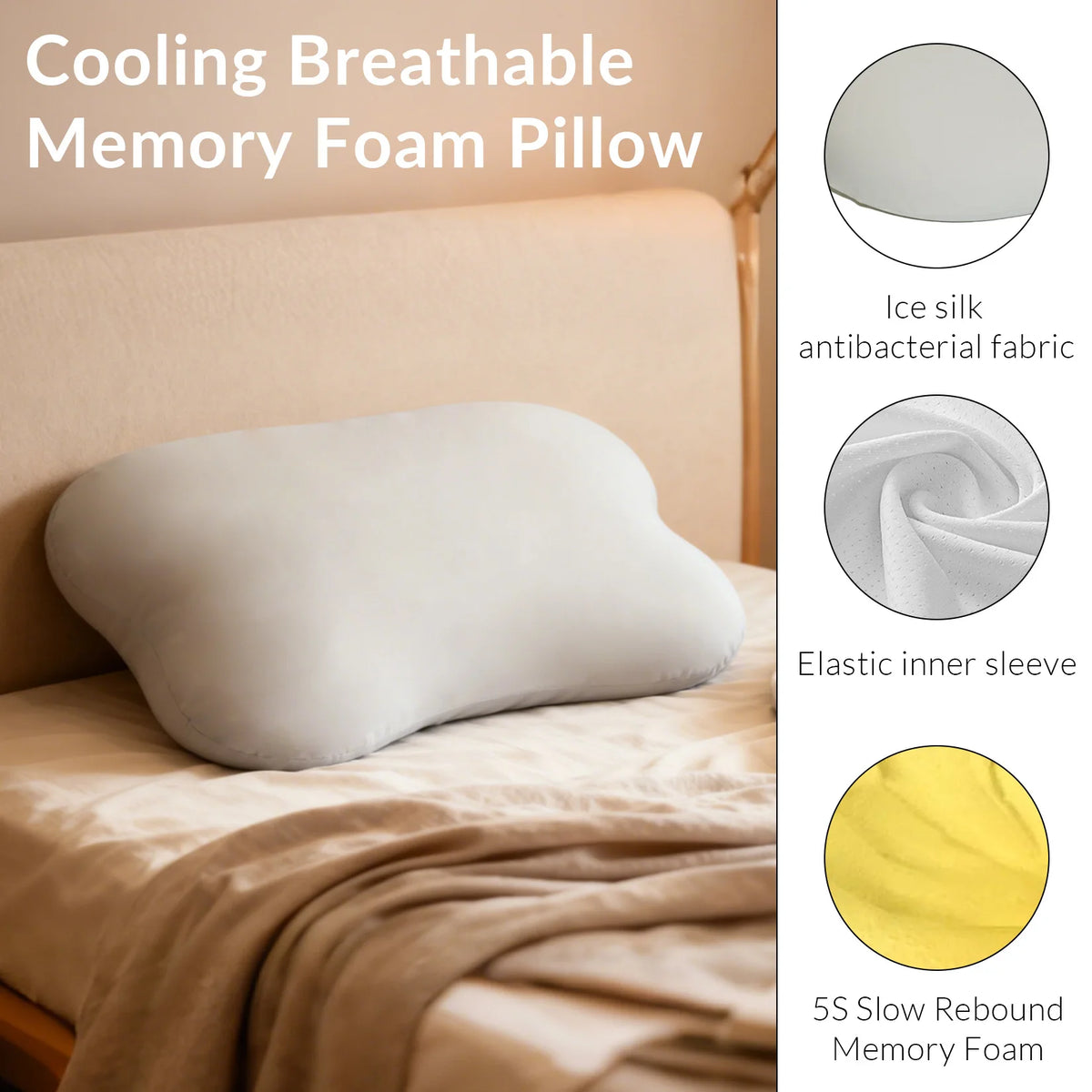 Cervical Neck Pillow for Neck and Shoulder Pain Relief, Cooling