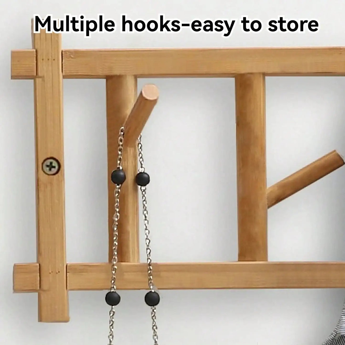 Solid Wood Entryway Coat Rack 23.62 in * 9.06 in, 6 Pegs