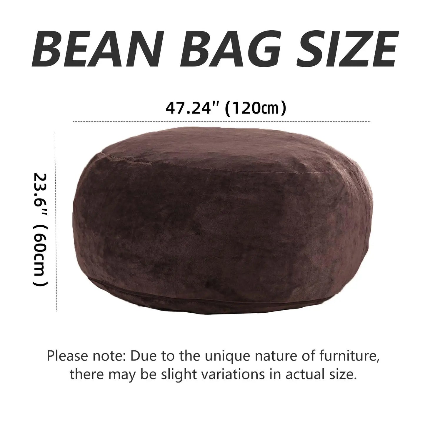 100CM×100CM×60CM, adult beanbag chair  memory foam chair, washable cover