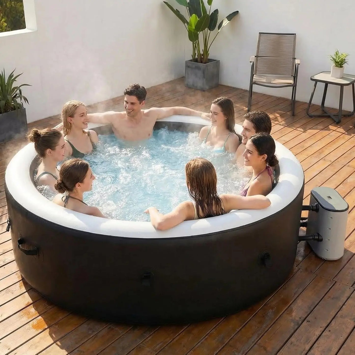 Inflatable Hot Tub Spa with 170 Jets 6 8 Person 82 5x28 Inch