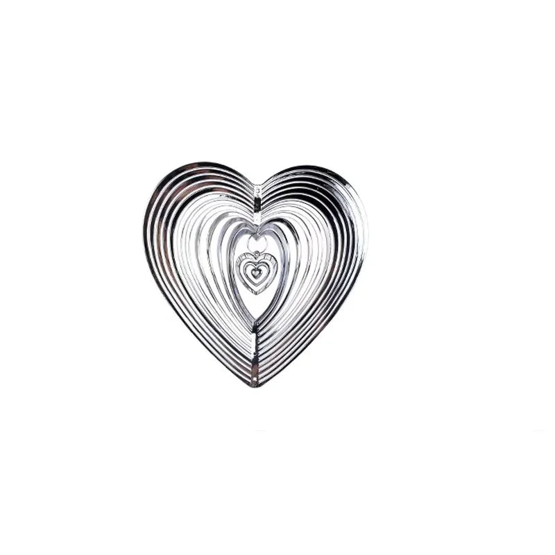 Metal Wind Chime Beating Heart Love Rotating Wind Chime