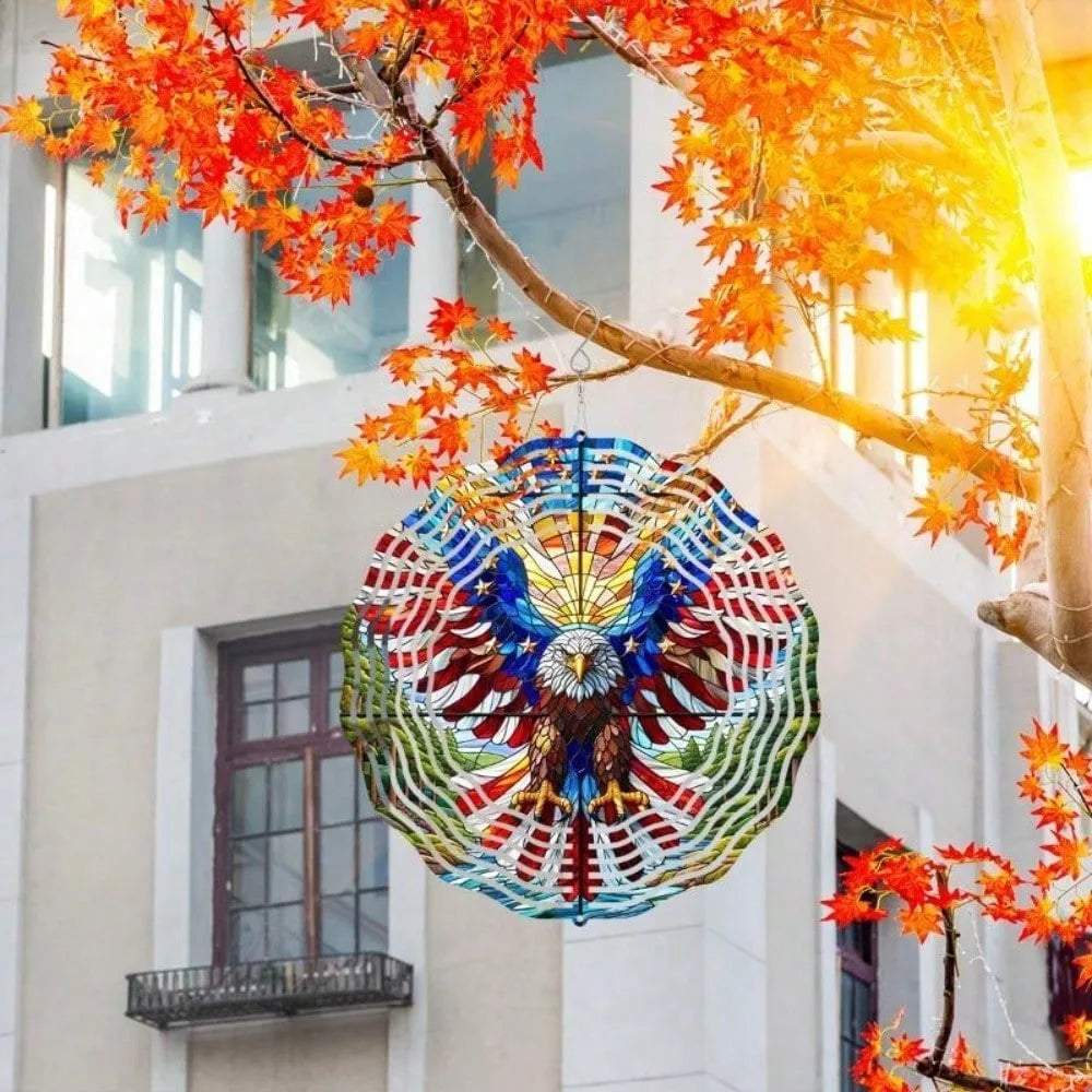 1PC Mandala Wind Chime&Patriotic Eagle Wind Spinner