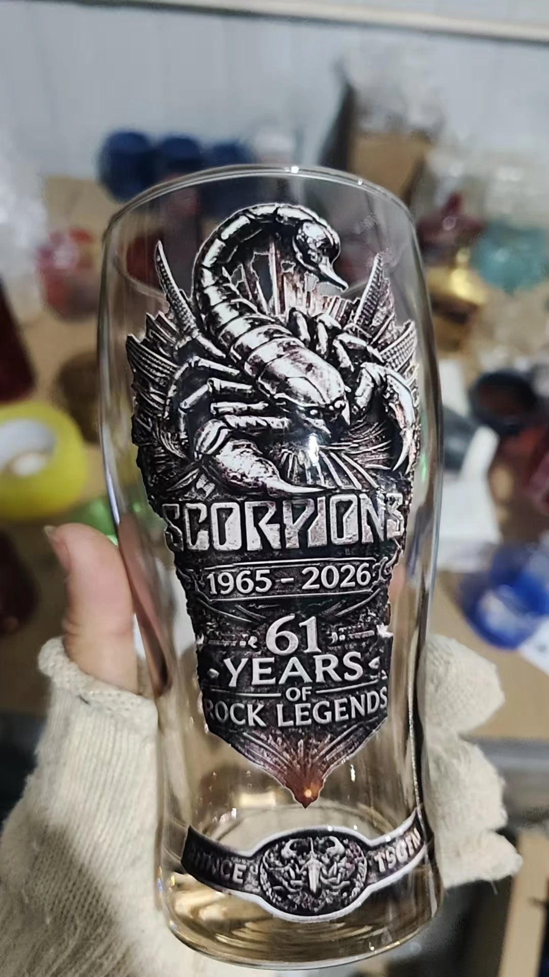 Scorpions Rock Band 61st Anniversary  Embossed Beer Glass