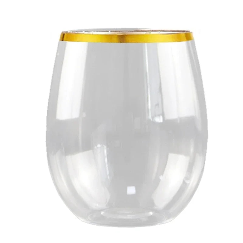 12/16oz Unbreakable Stemless Plastic Wine  Glasses