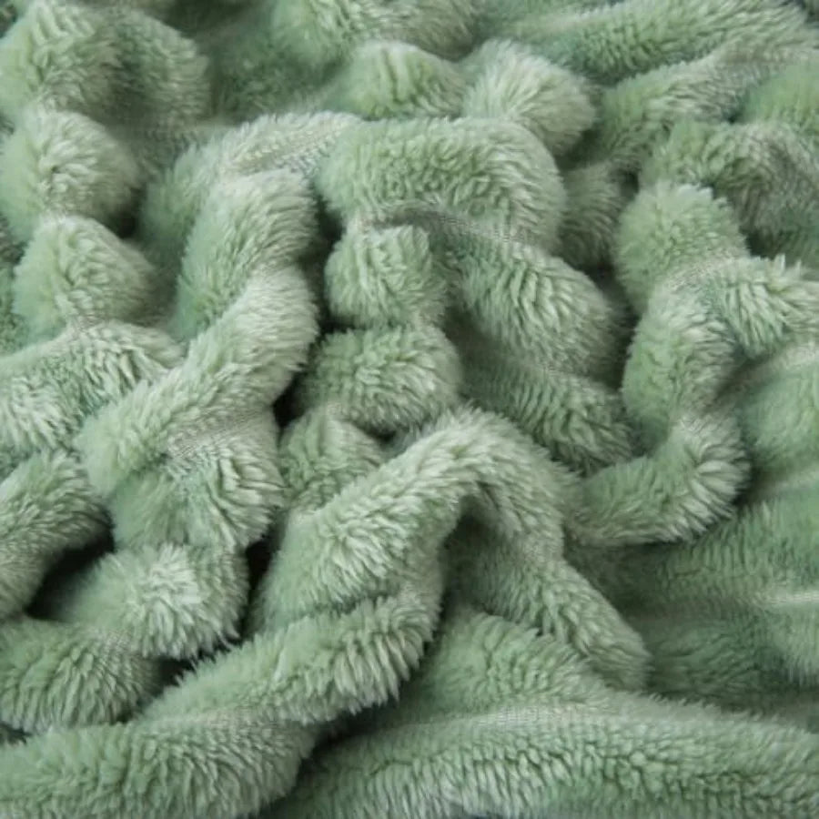 Sage Green Fleece Throw Blanket 50"×60Super Soft Cozy Plush Microfiber