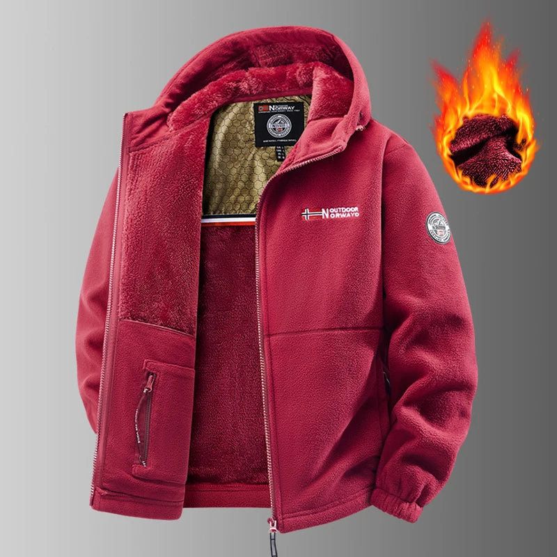 Men Heated Jacket Winter Polar Fleece Jacket Thermal Fleece