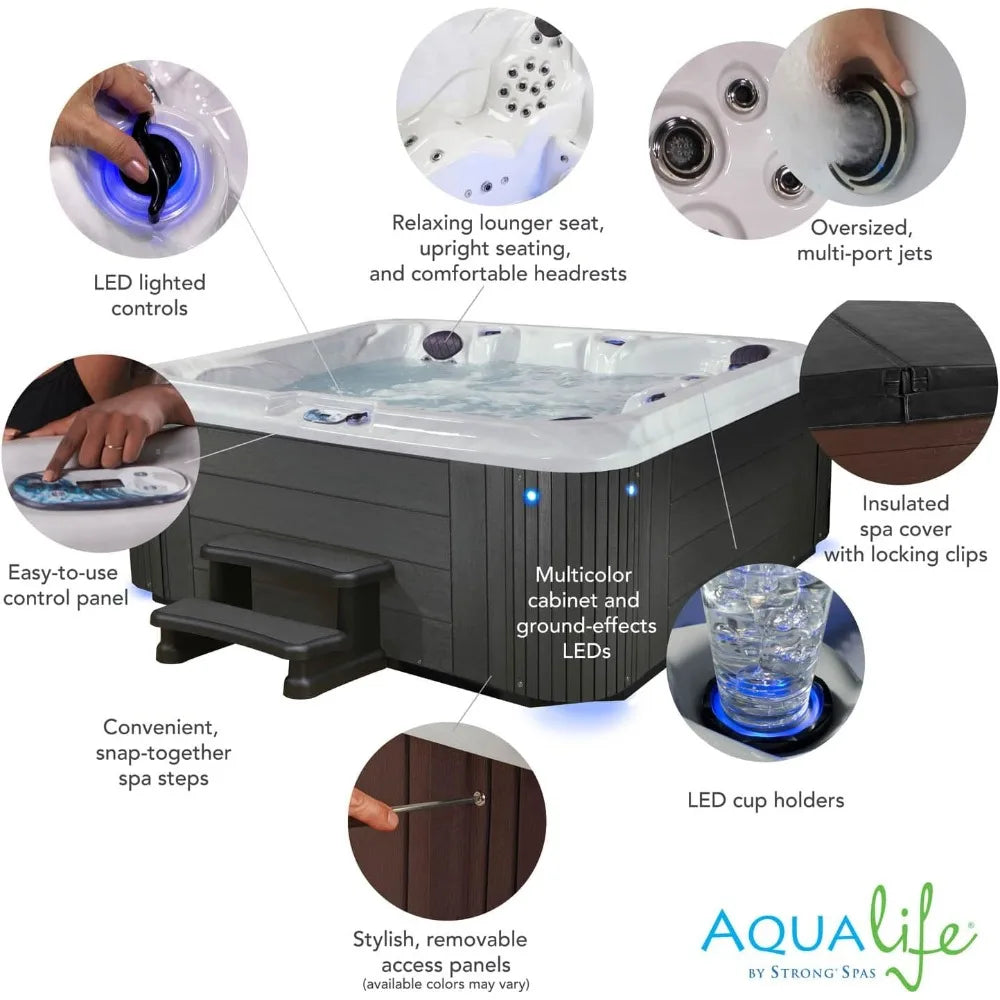 Outdoor Hot Tub, 5-6 Person 81-Jet Acrylic Spas