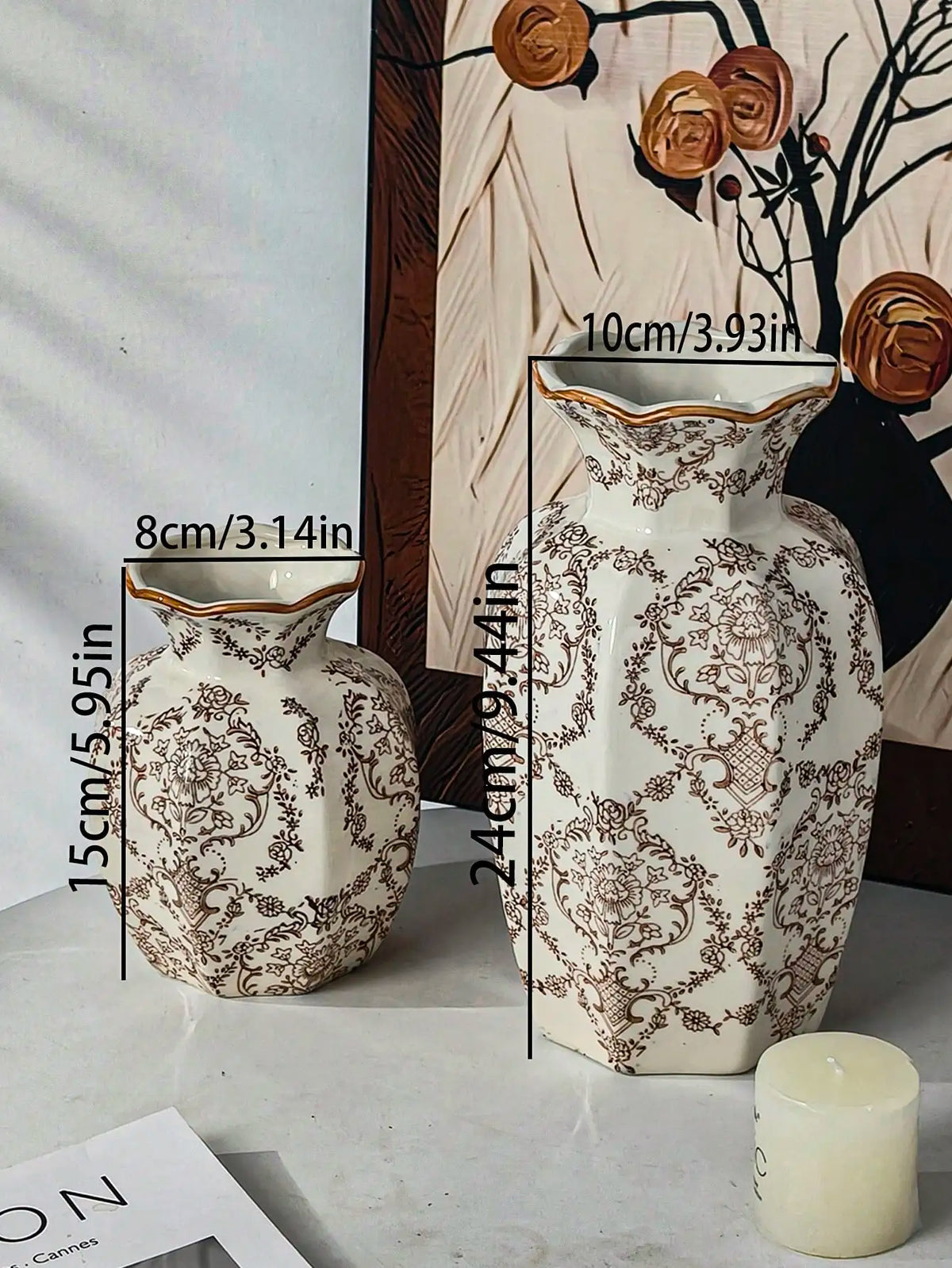 1pc New Blue And White Porcelain Ceramic Vase,Flower