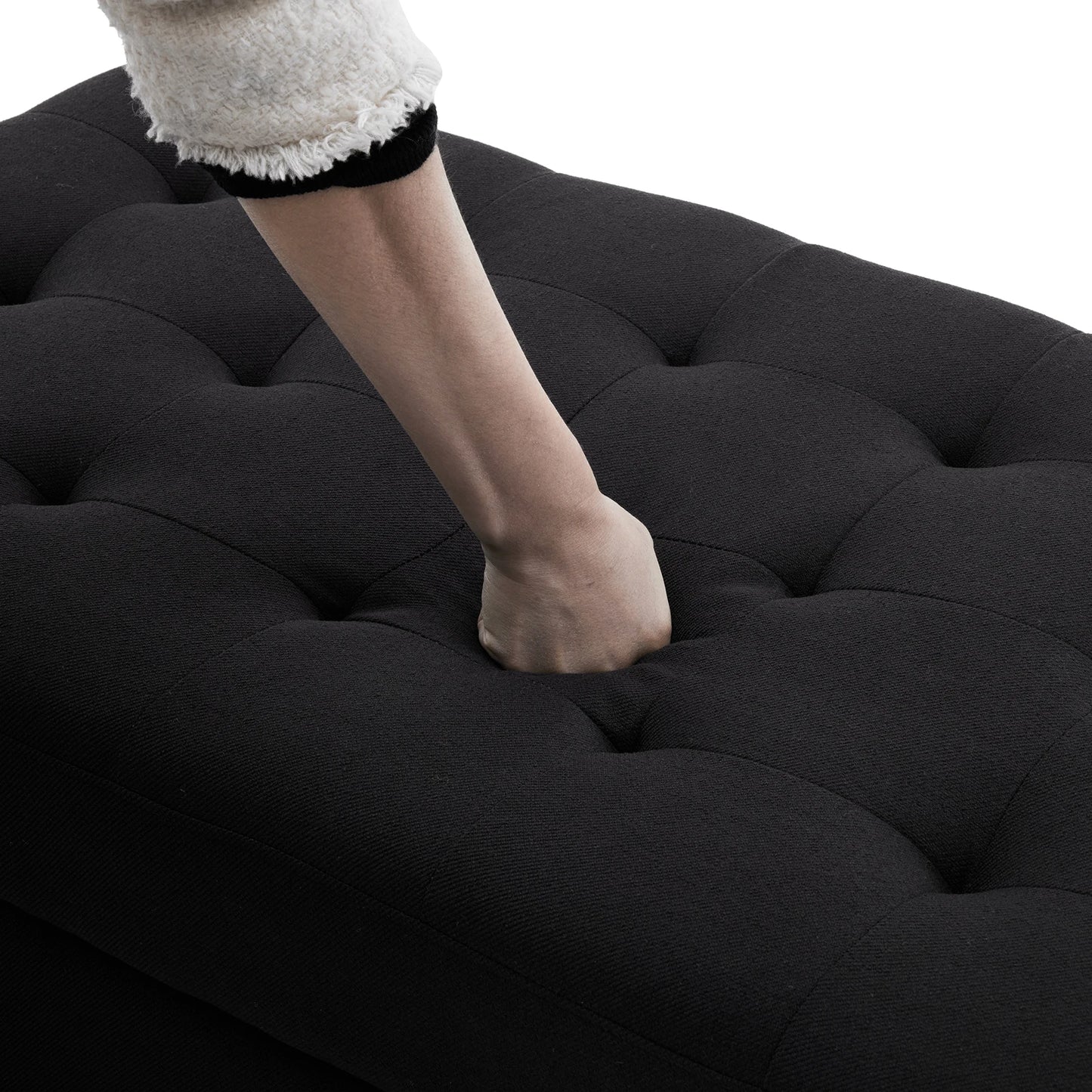 Storage Ottoman Bench, 51-inch Large Tufted Foot Rest