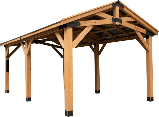 20 ft. x 12 ft. All Cedar Wooden Carport Pavilion Gazebo