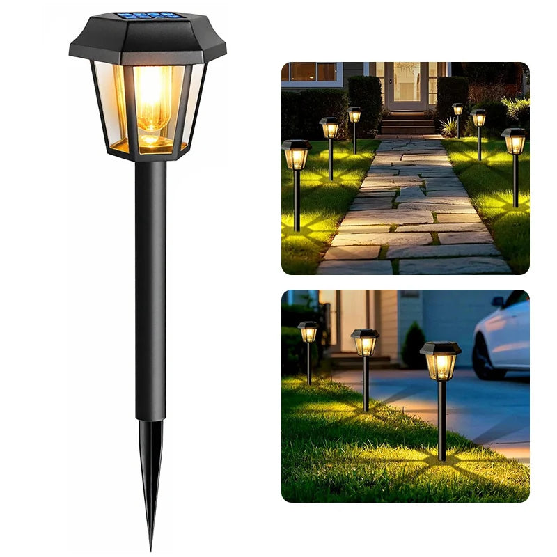 Solar Lights Outdoor Pathway Solar Hexagonal