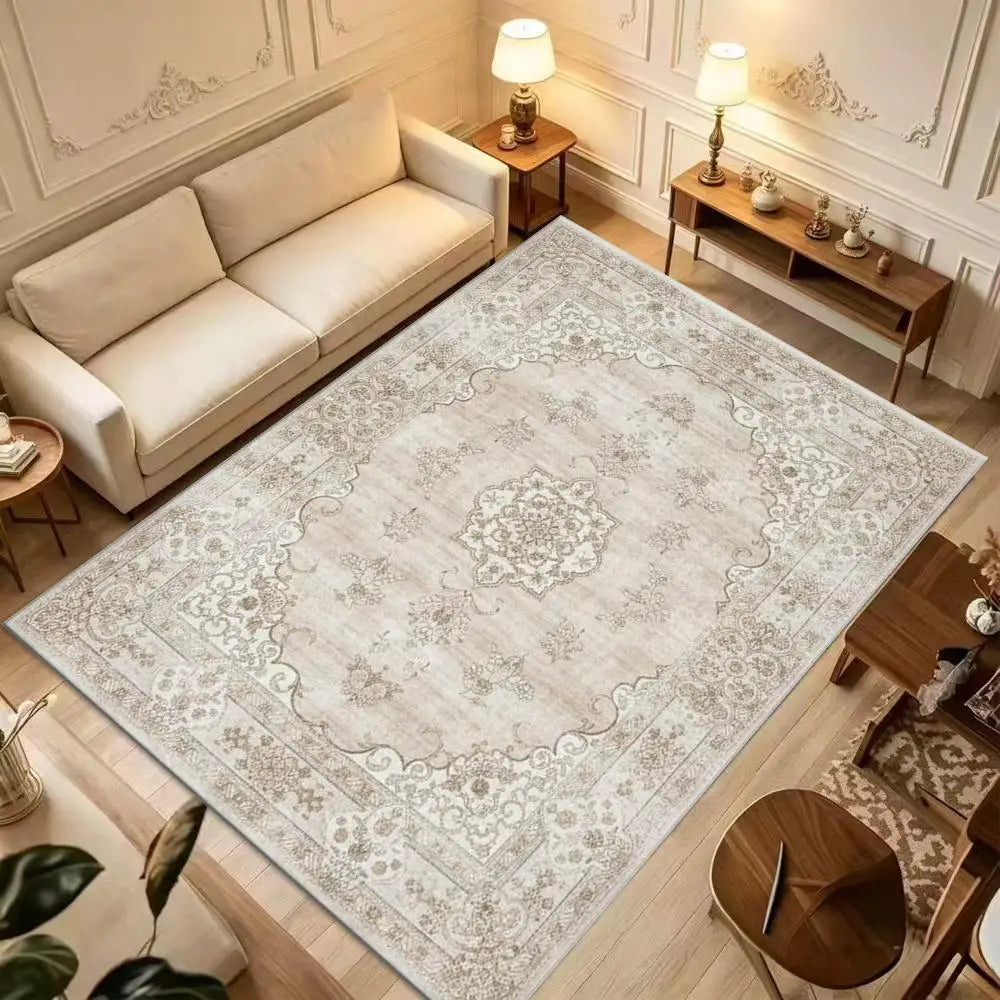 Vintage Beige Rug, Soft & Comfortable, All Seasons, Easy to Maintain