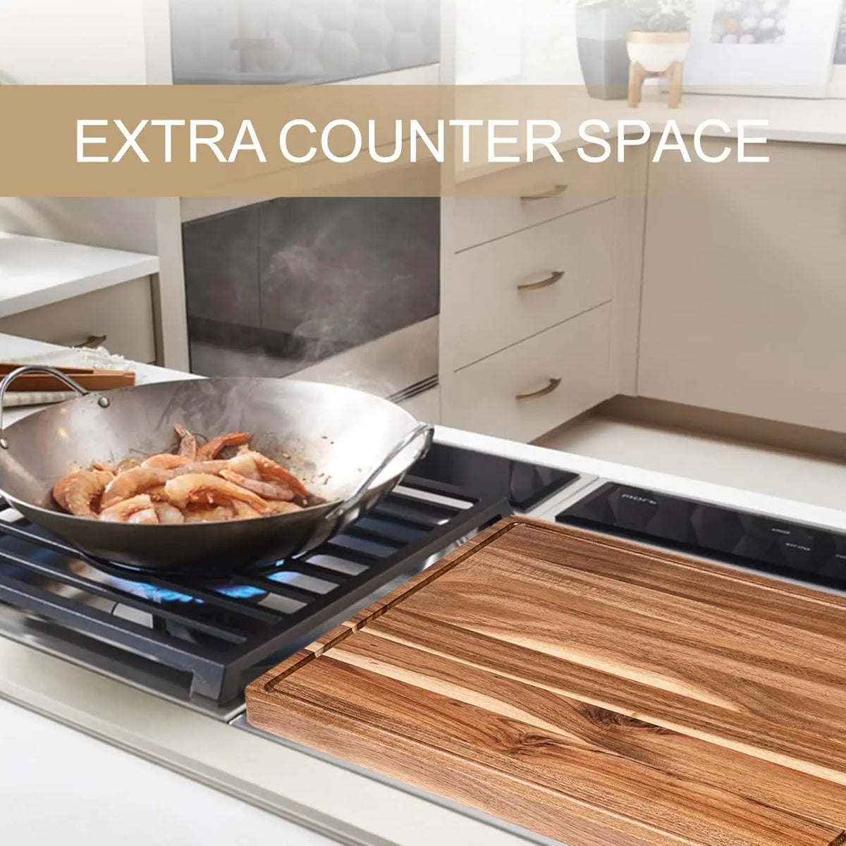 Extra Large Wood Cutting Charcuterie Butcher Block 24 x 18 x1.2 in