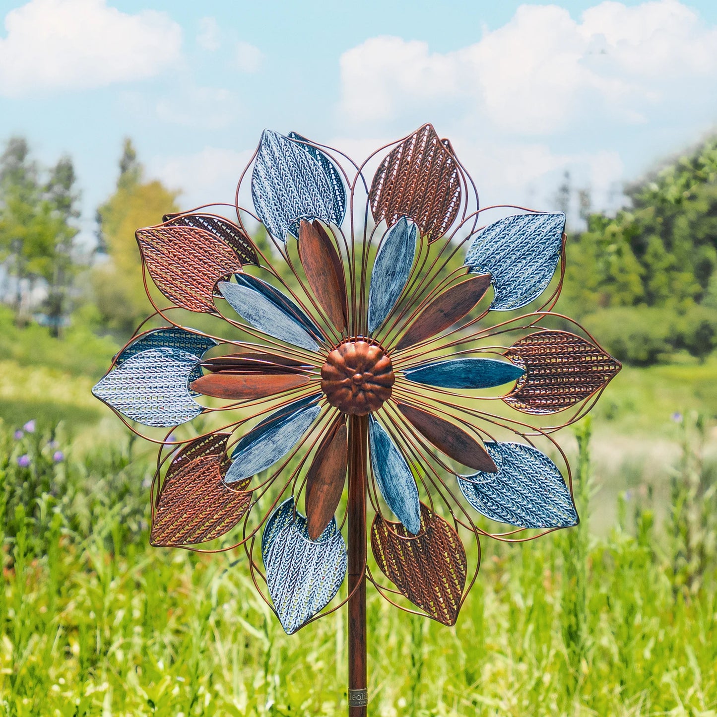 Wind Spinners Outdoor, 84" Large Metal Kinetic Wind 2 Pcs Flag