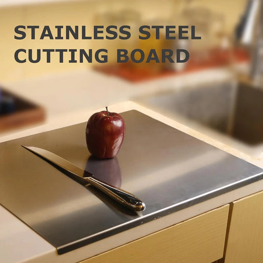 Large Stainless Steel Cutting Board 304 with Lid And Non-Slip Pad