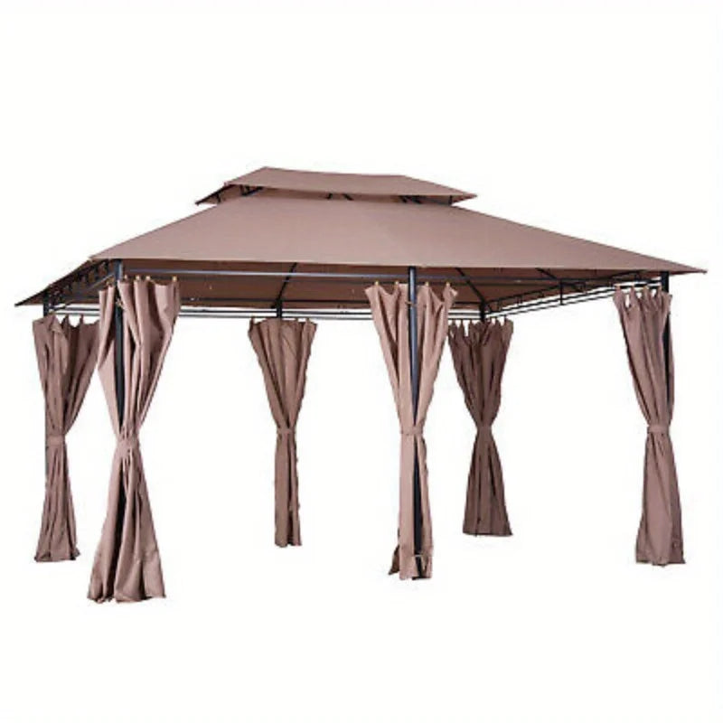 10'x13' Outdoor 2-Tier Vented Canopy Steel Gazebo