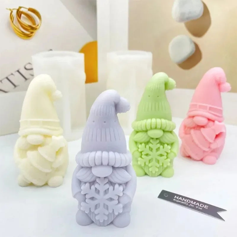 Dwarf Christmas Tree Candle Silicone Mold 3D Santa