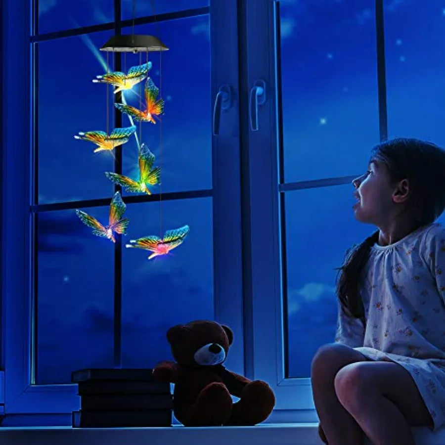 Solar Wind Chime, Color Changing Wind Chimes Butterfly, LED