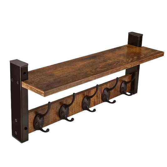 Rustic Wood Key Holder Wall Shelf Wall Mounted