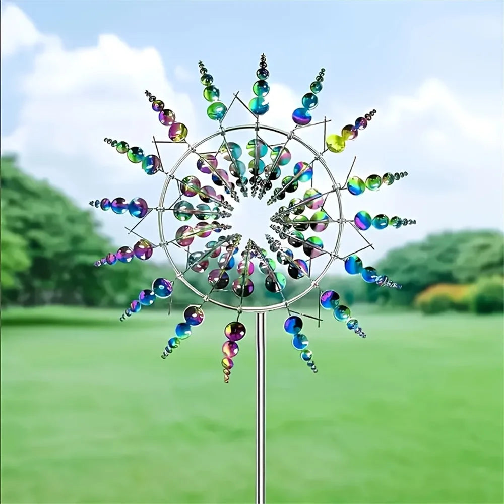 1pc-3D Metal Outdoor Windmill Spinners Wind Catchers