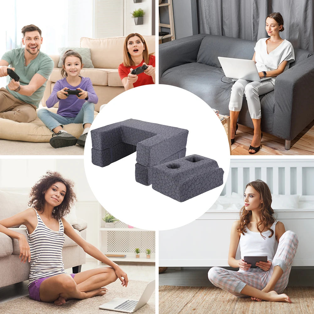 Large Lap Desk Pillow with Arm Rest Cup Holder Gaming Pillow