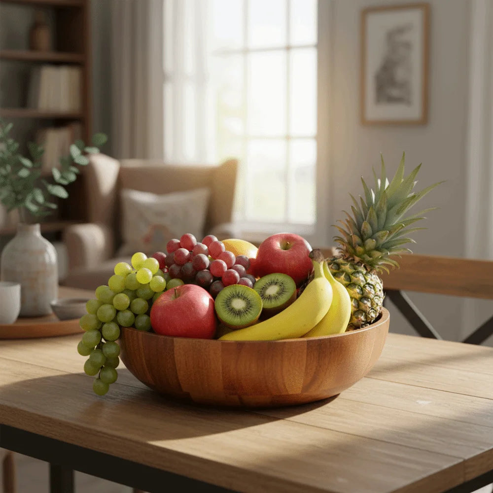 Natural Vintage Acacia Wooden Bowl