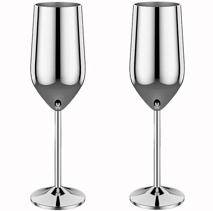 2Pcs New Stainless Steel Glass Cocktail