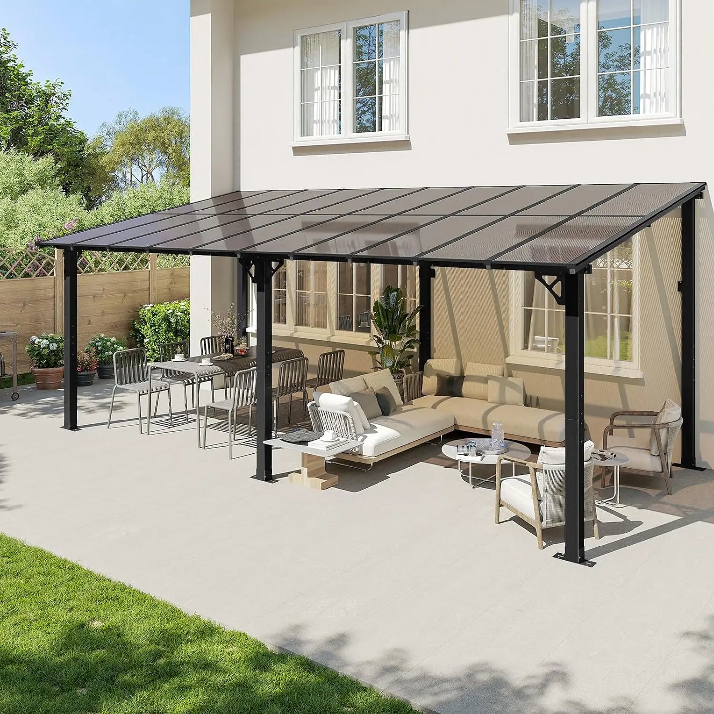 20' X 10' Gazebo for Patio, Gazebo Pergola with Sloped Roof