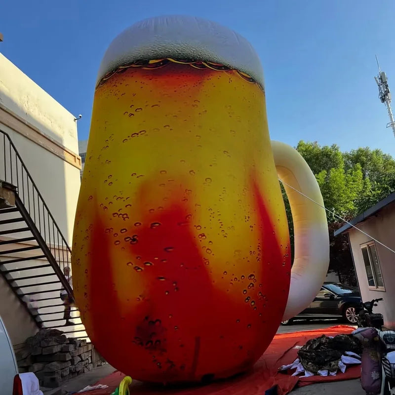 Inflatable Simulation Beer Mug Ornament, Weatherproof Bar Decor